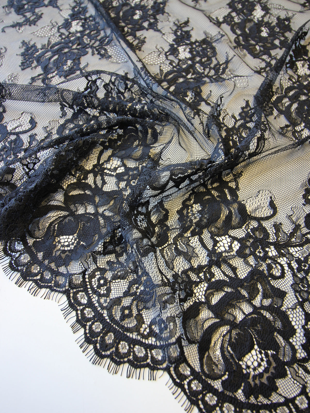 iFabric Black Raschel Lace Fabric