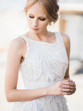 White Beaded Lace - Bridget