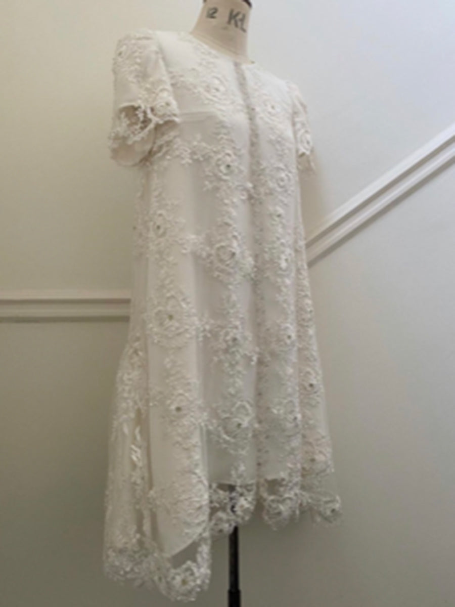 Ivory Embroidered Lace - Caitlin