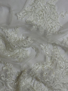 Ivory Beaded Chantilly Lace - Callandra