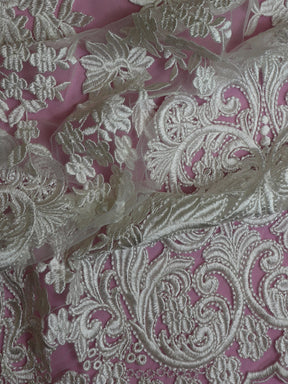 Ivory Embroidered Lace - Cassia