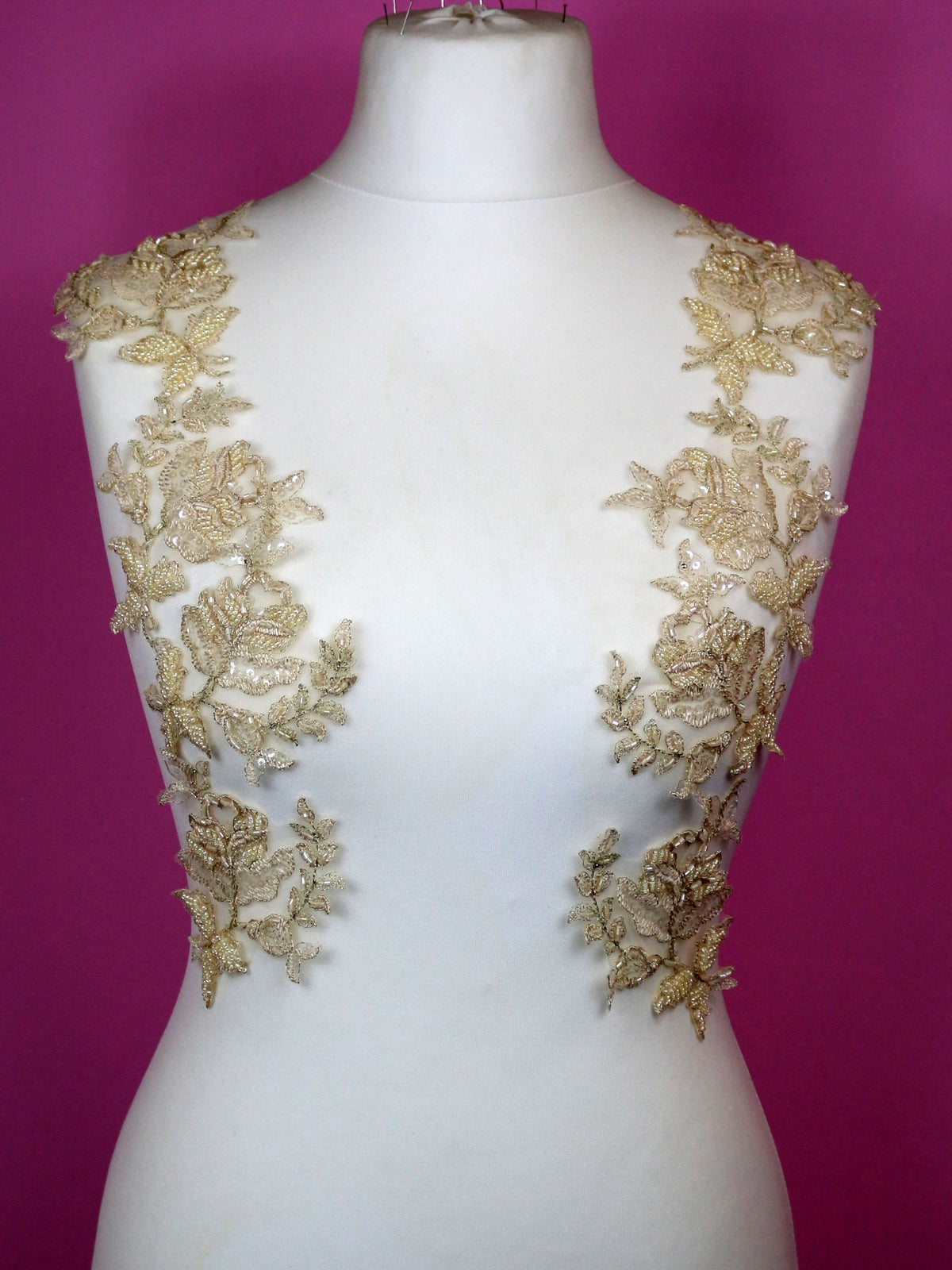 Antique Beaded Lace Applique - Chloe