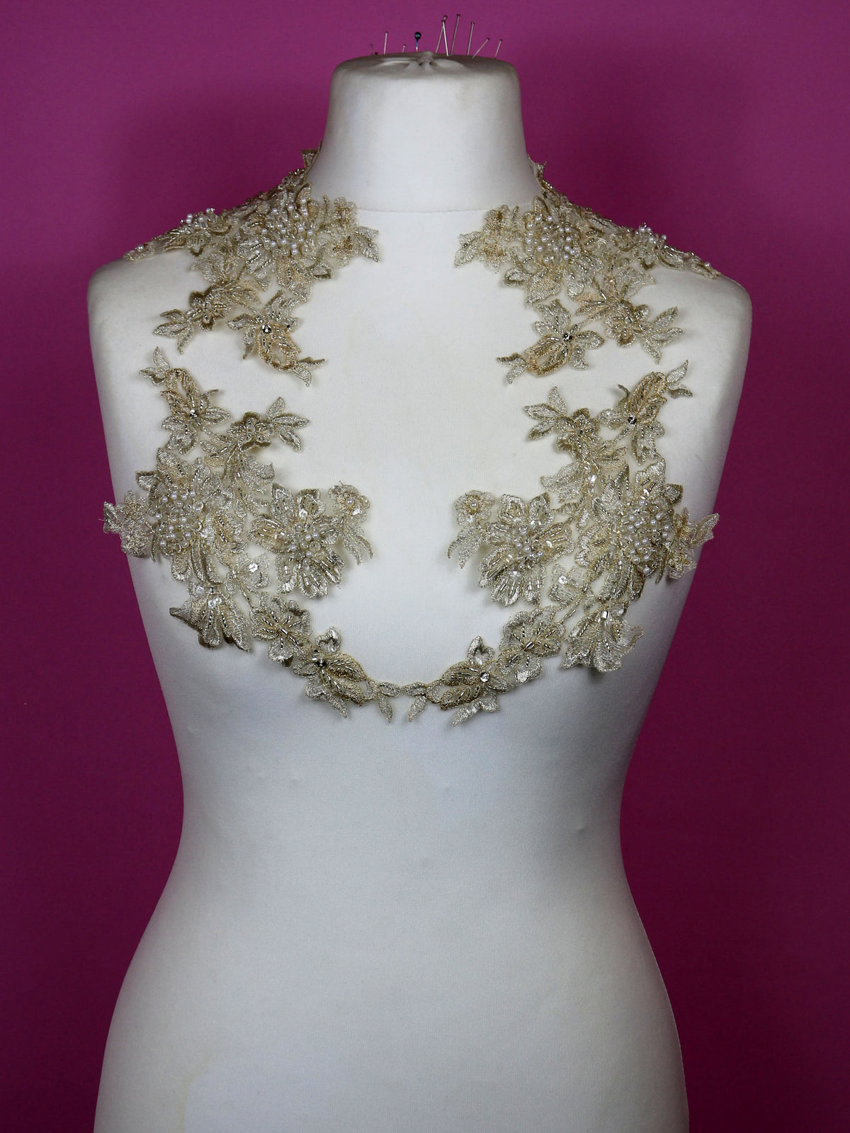 Gold Beaded Lace Appliques - Colorado