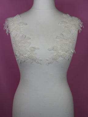 Ivory Corded Lace Appliques – Coral (Large)