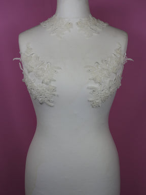 Ivory Corded Lace Appliques - Coral (Medium)