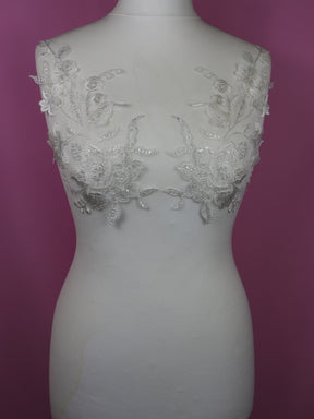 Ivory Sequinned Lace Appliques - Cornelia