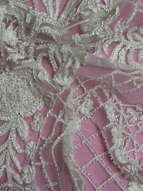 Ivory Hand Beaded Lace - Costello