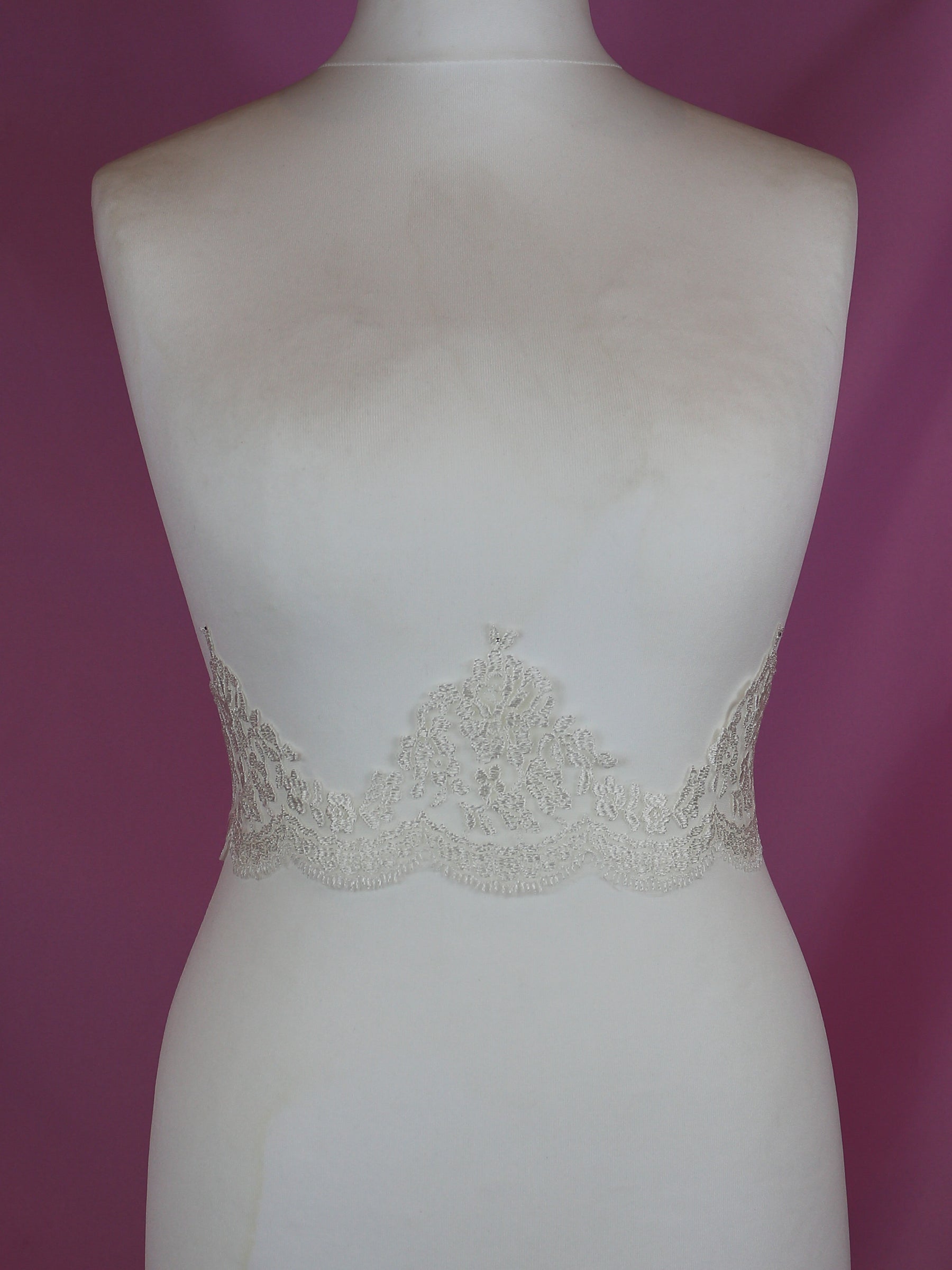 Ivory Embroidered Lace Trim - Dominique