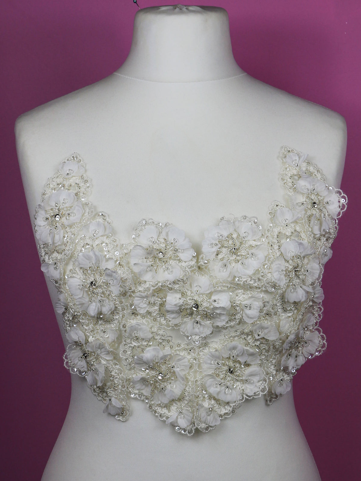 Ivory Beaded Lace Applique - Dorado