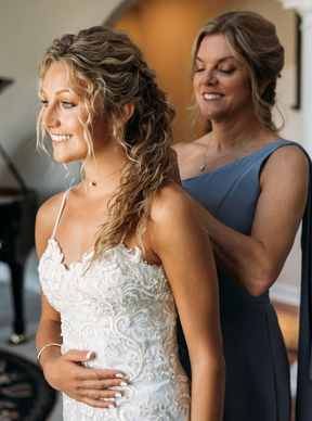 Ivory Embroidered Lace on Ivory Tulle - Elke