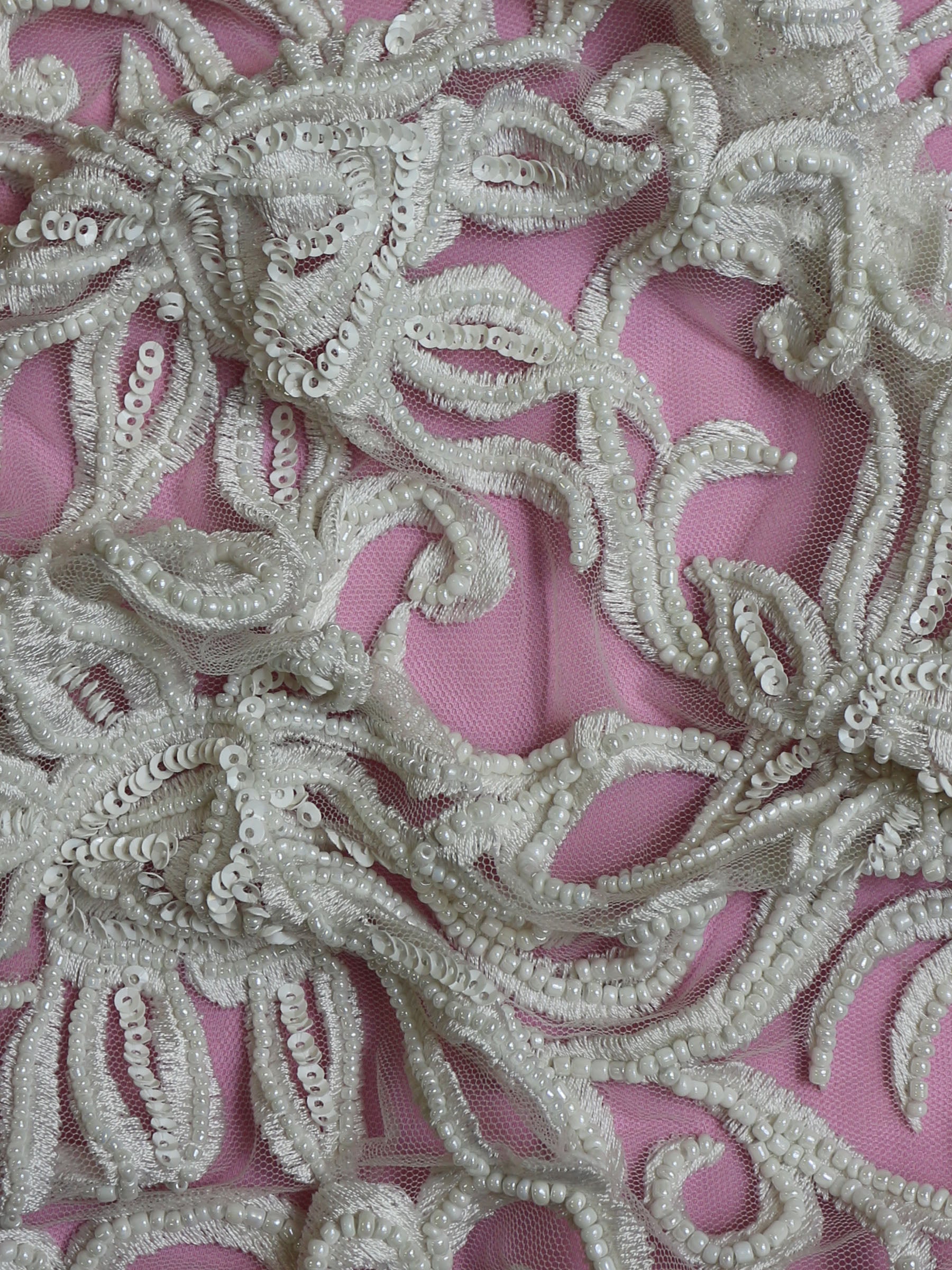 Ivory Beaded Embroidery Lace - Elsie