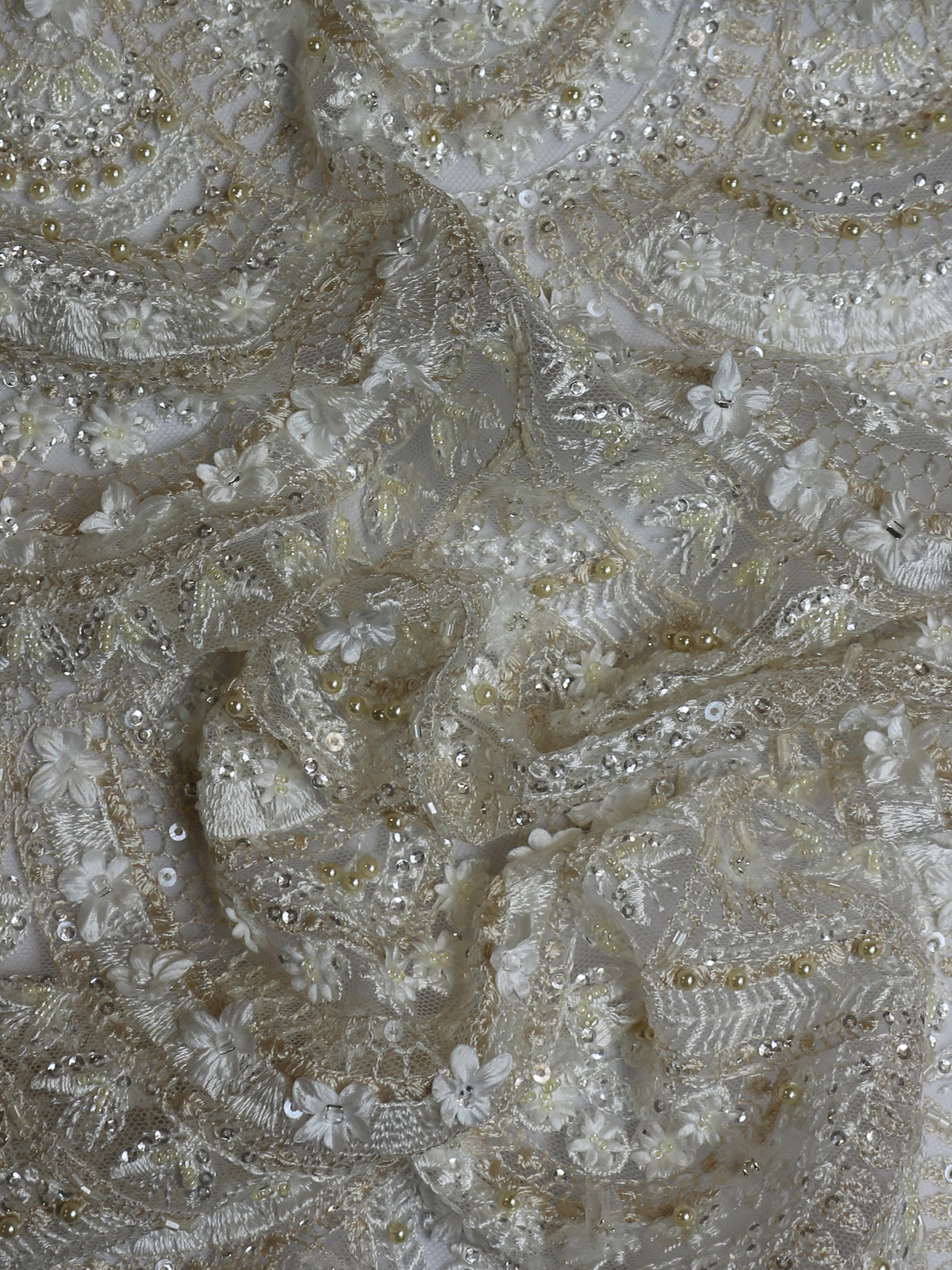 Ivory & Champagne Beaded Lace - Emmeline