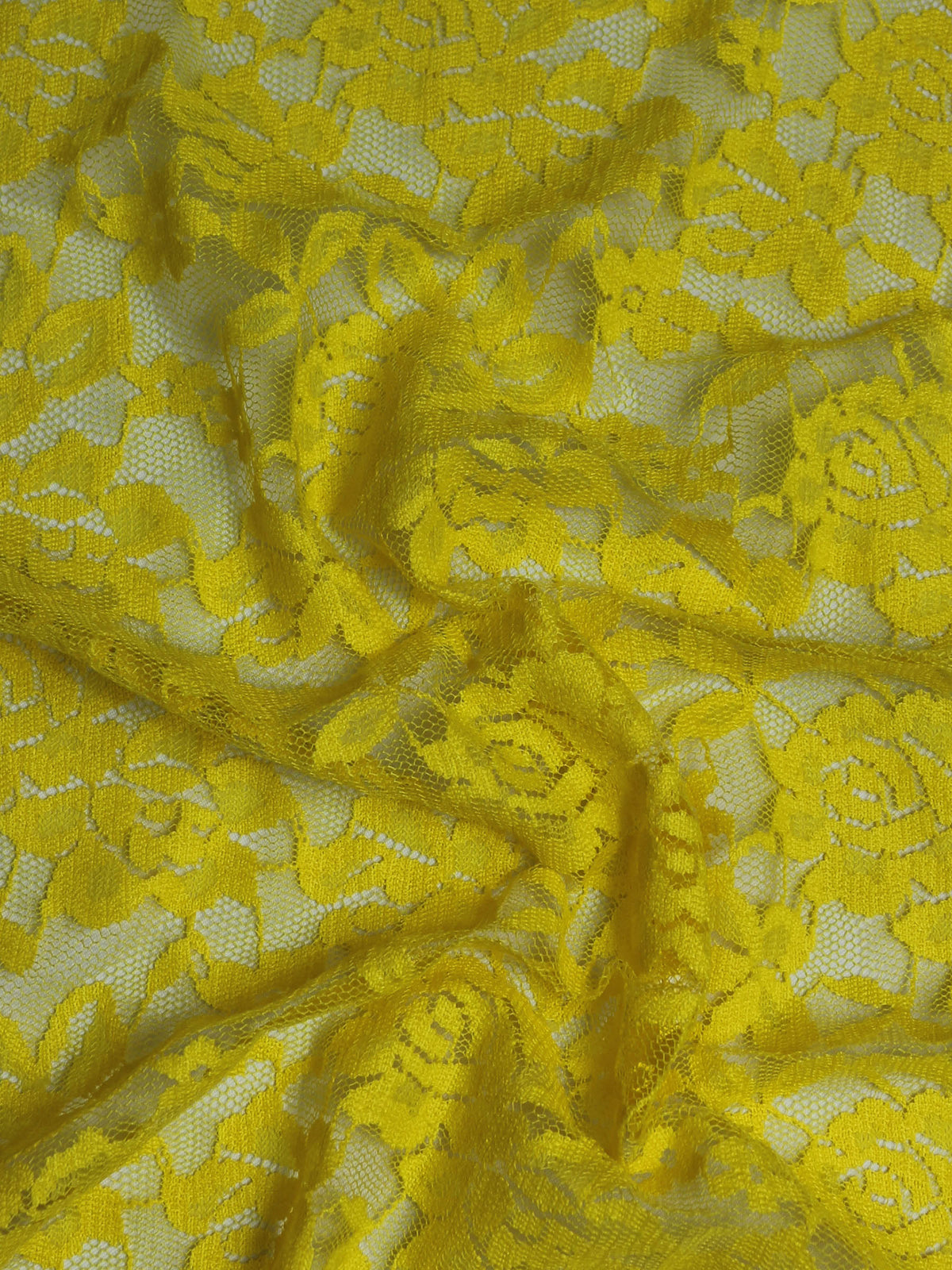 Yellow Raschel Stretch Lace - Evie