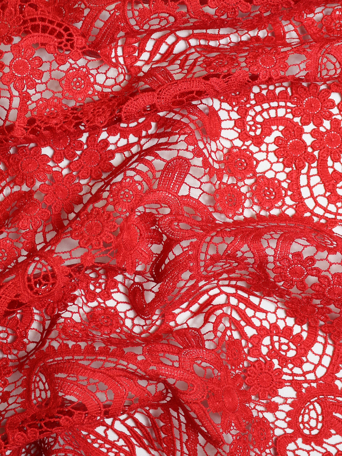 Red Guipure Lace - Finola