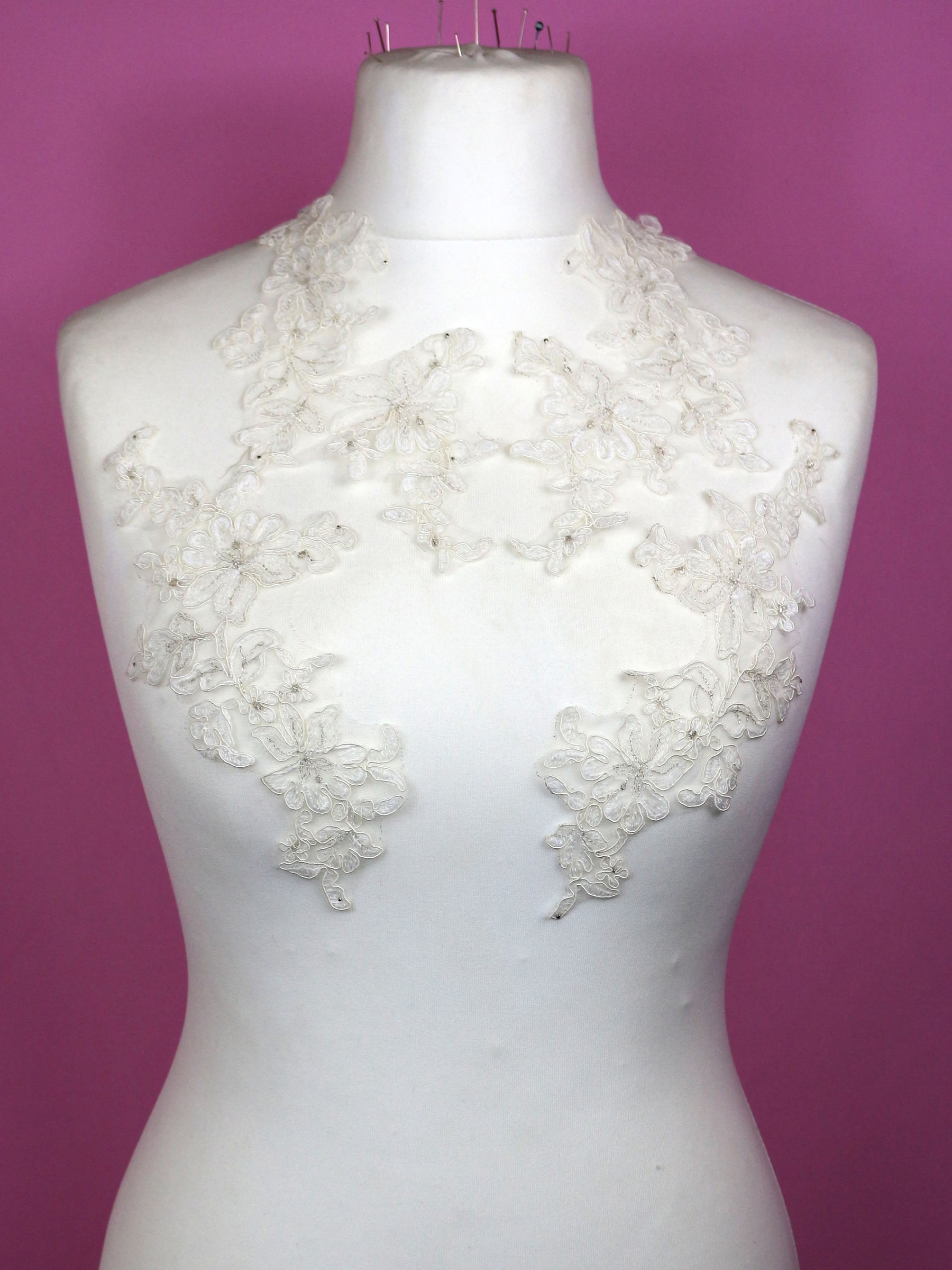 Ivory Corded Lace Appliques - Foxglove