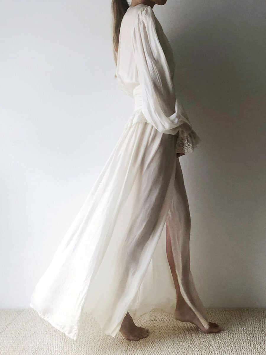 habutai silk dress The Warm Ivory Habutai Silk Dress