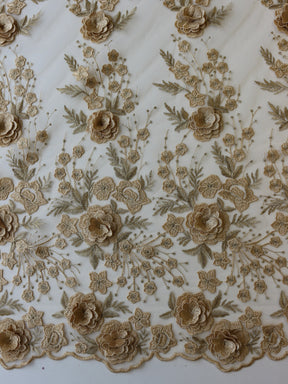 Gold Embroidered Lace - Goldie