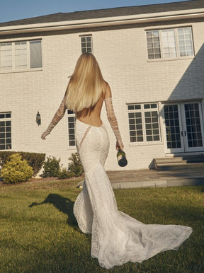 Ivory Sequined & Beaded Tulle - Kenza