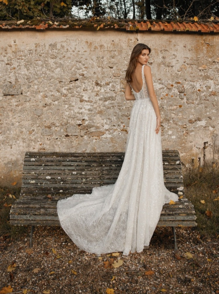 Ivory Beaded Embroidered Lace - Yolanthe