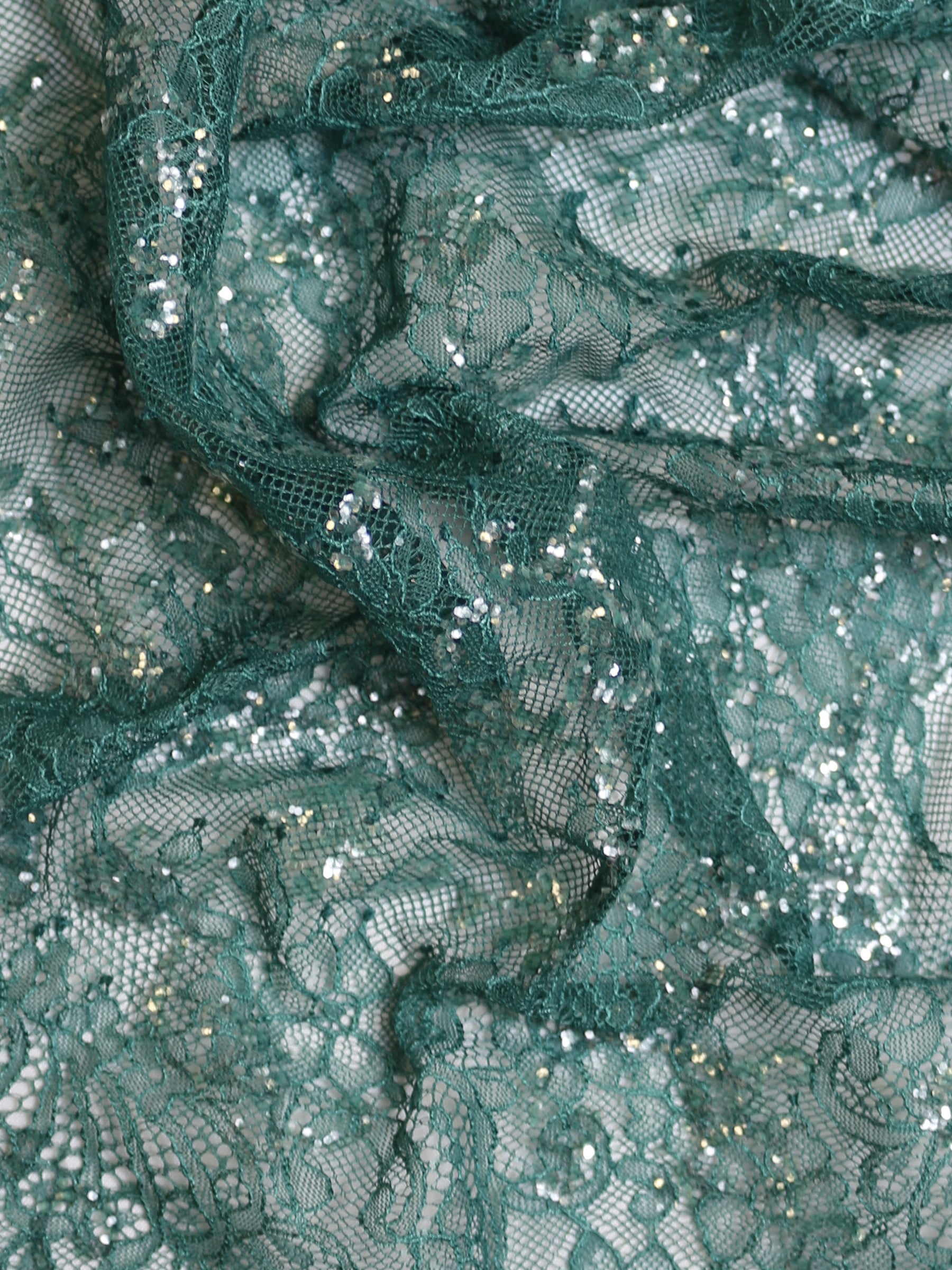 Teal Raschel Lace - Honor