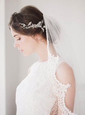 Ivory Beaded and Corded Lace Trim - Alexandra