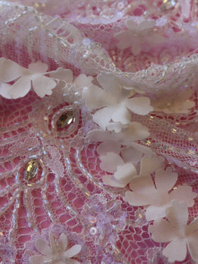 Ivory Hand Beaded Raschel Lace - Cheryldene