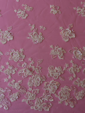 Ivory Beaded 3D Lace - Linda