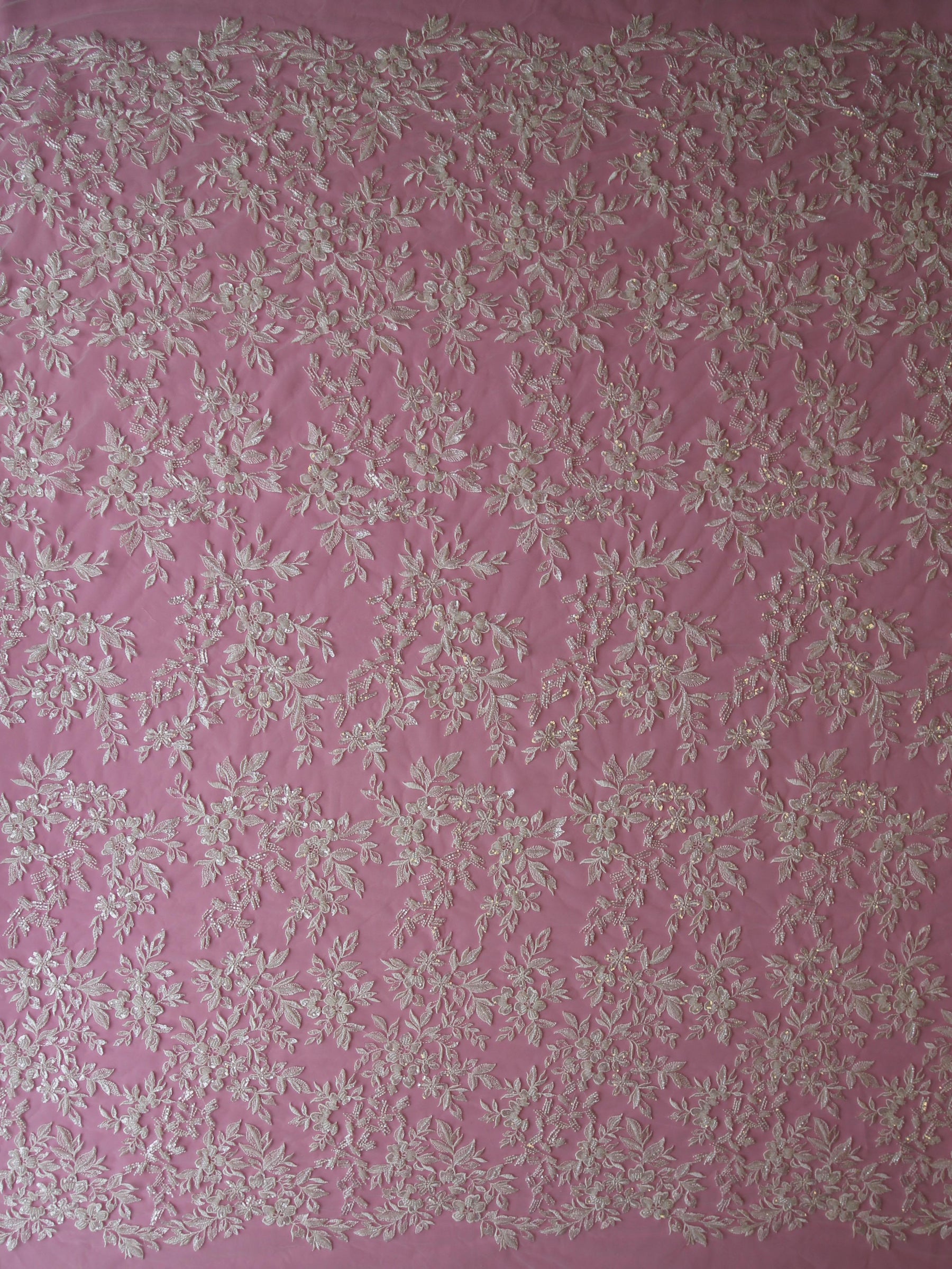 Ivory Beaded Embroidery Lace - Zeda