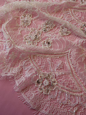 Ivory Hand Beaded Lace - Gervaise