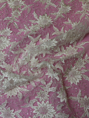 Ivory Beaded Floral Lace - Irke