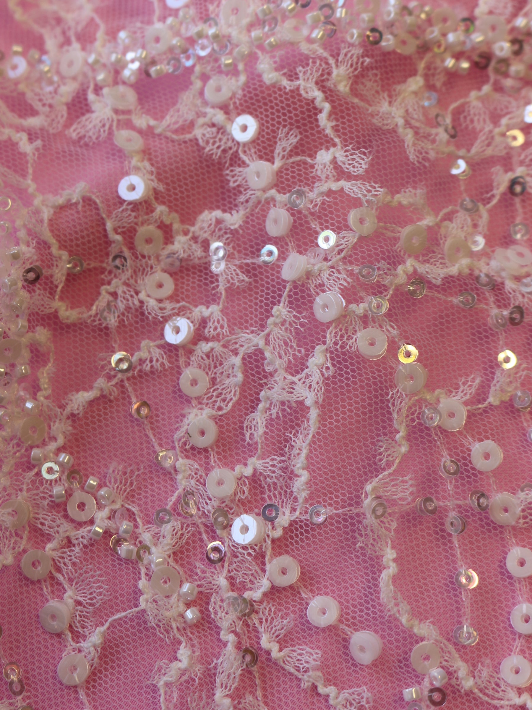 Ivory Sequin Embellished Lace - Rosamund