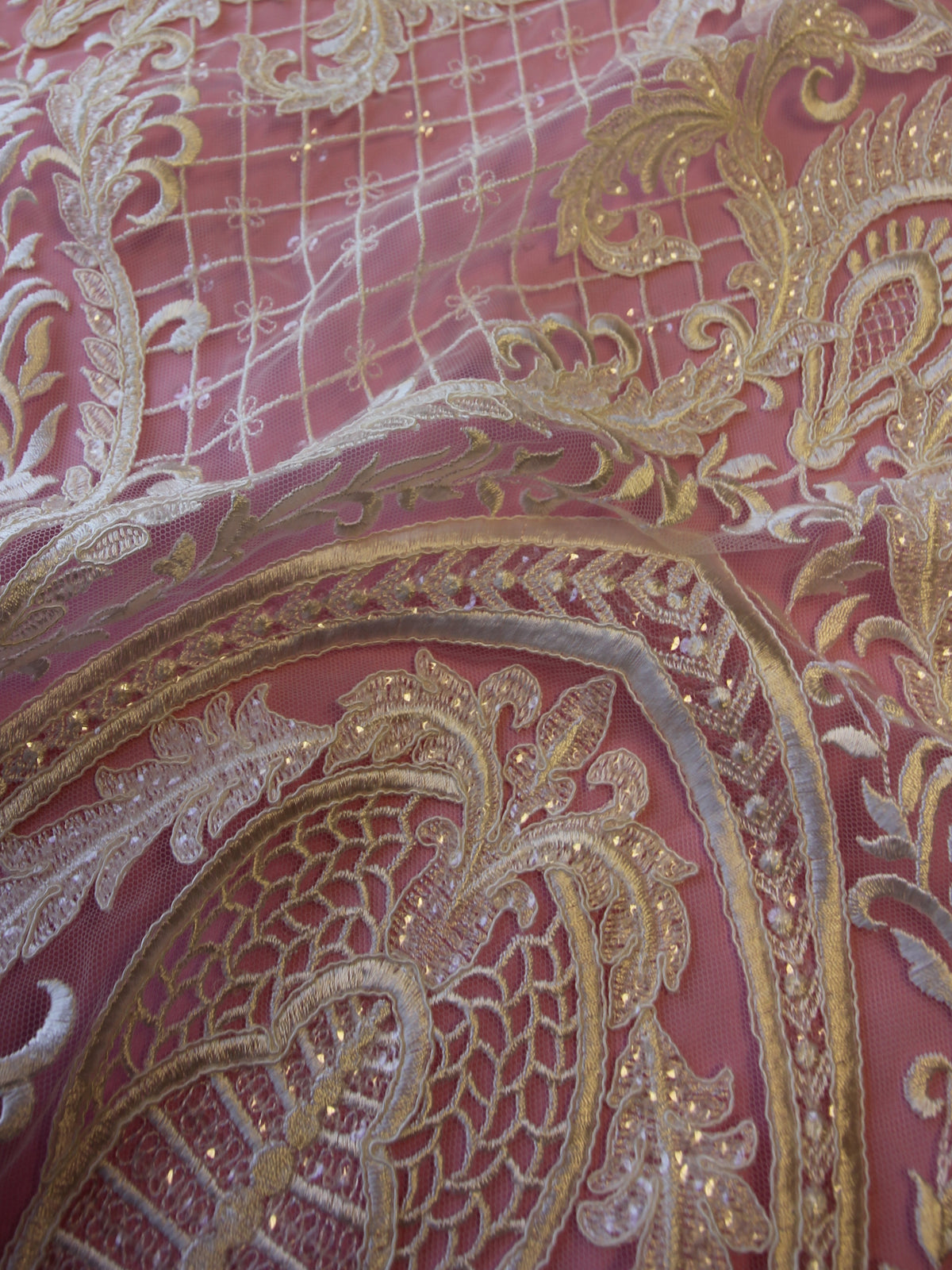 Ivory Sequinned Lace - Pleasance