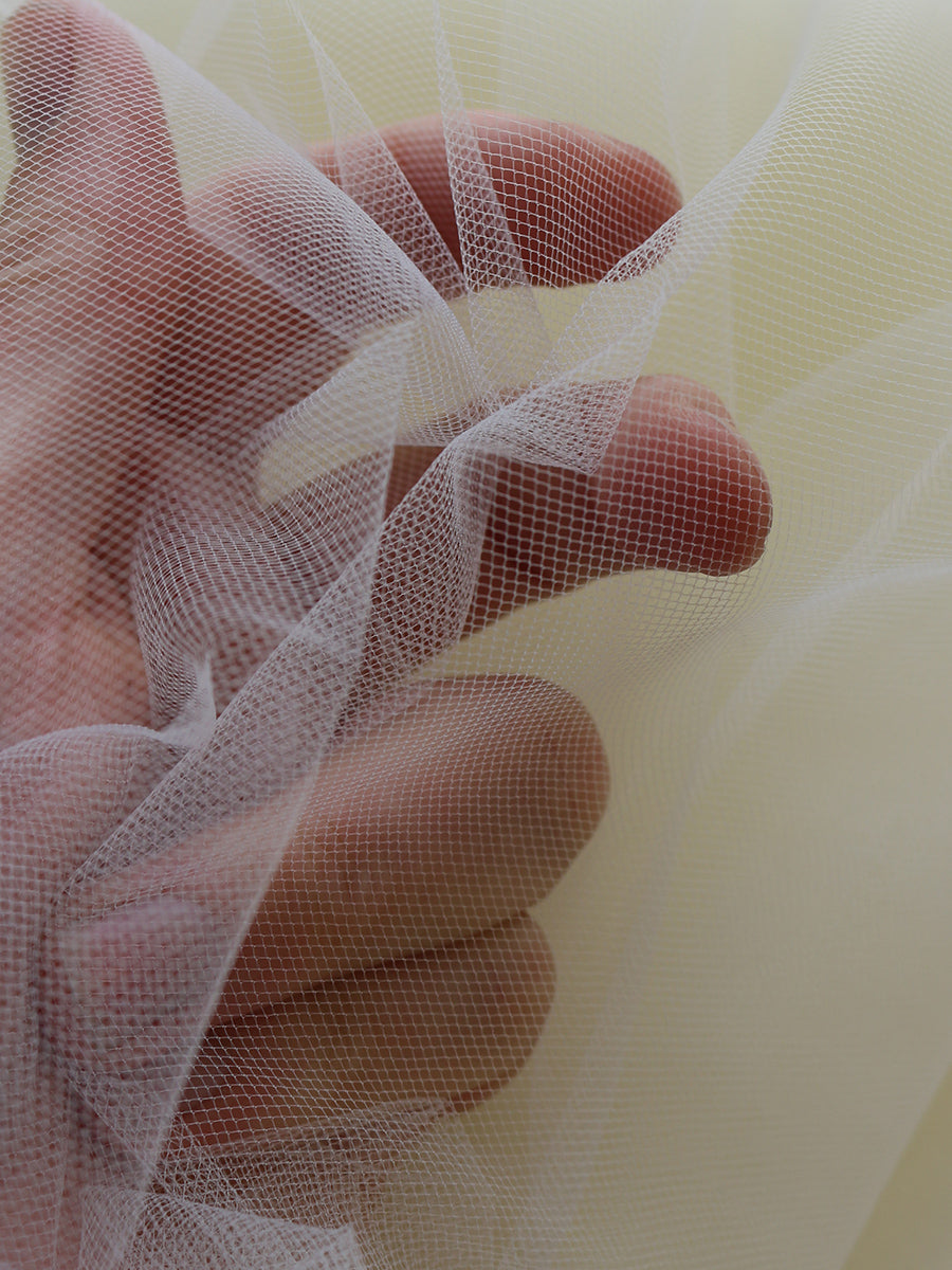 White bridal tulle veil fabric 300cm wide - fine delicate net - by the M