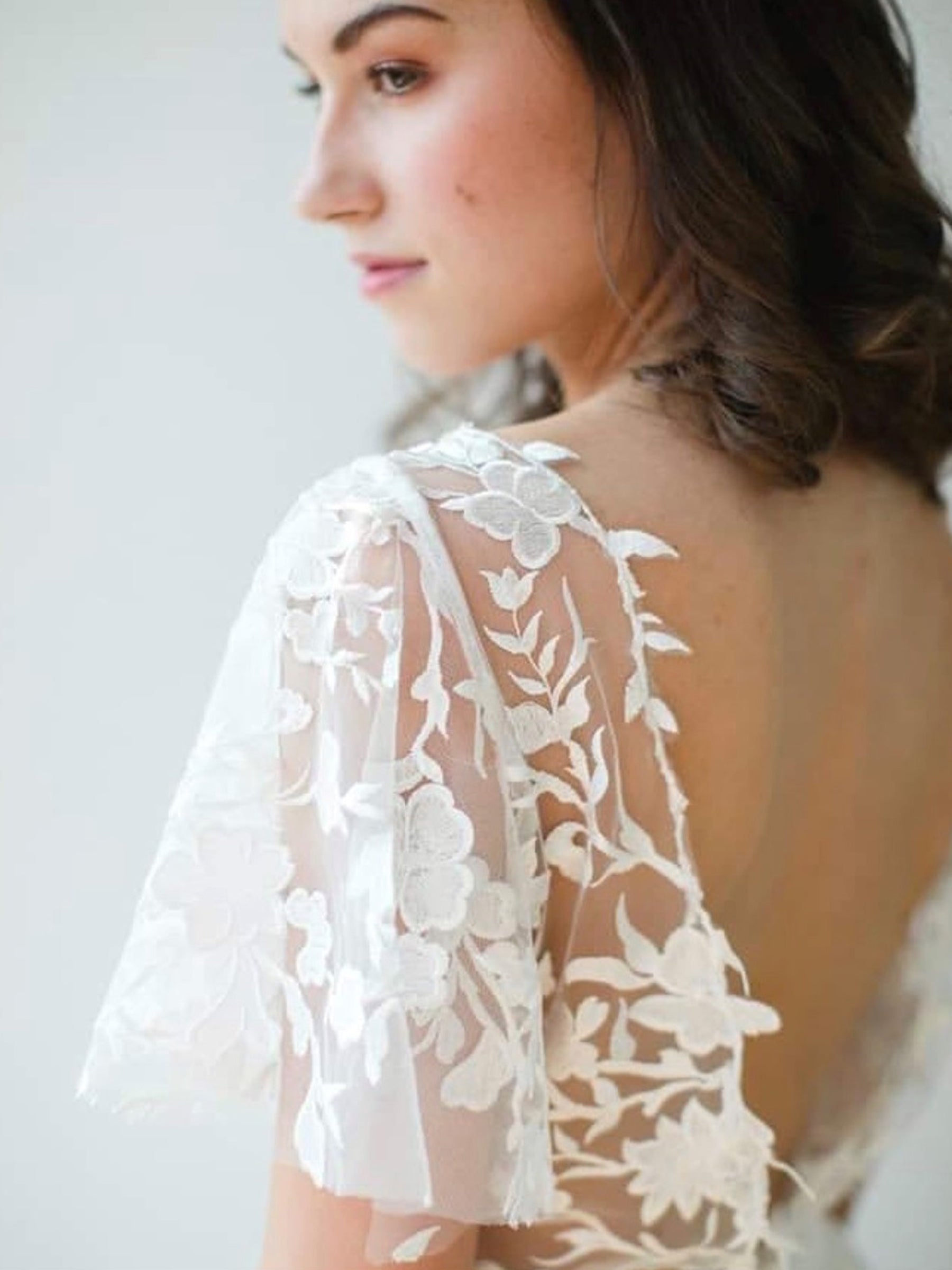 White Embroidered Lace - Janine White Embroidered Lace - Janine