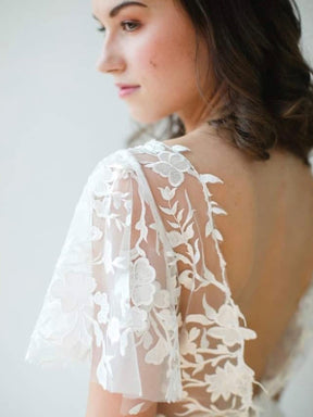 White Embroidered Lace - Janine