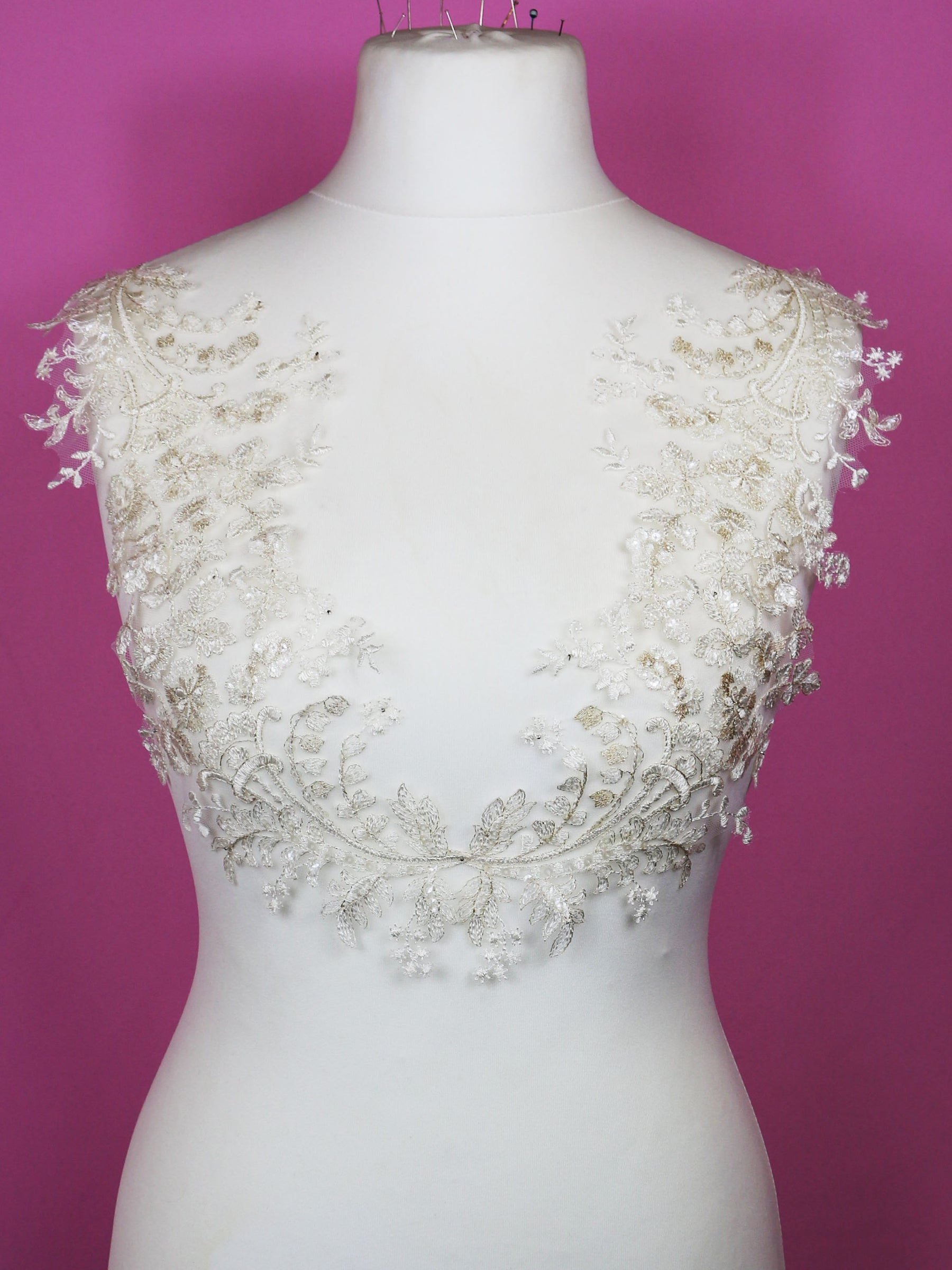 Ivory Sequinned Lace Appliques - Justine