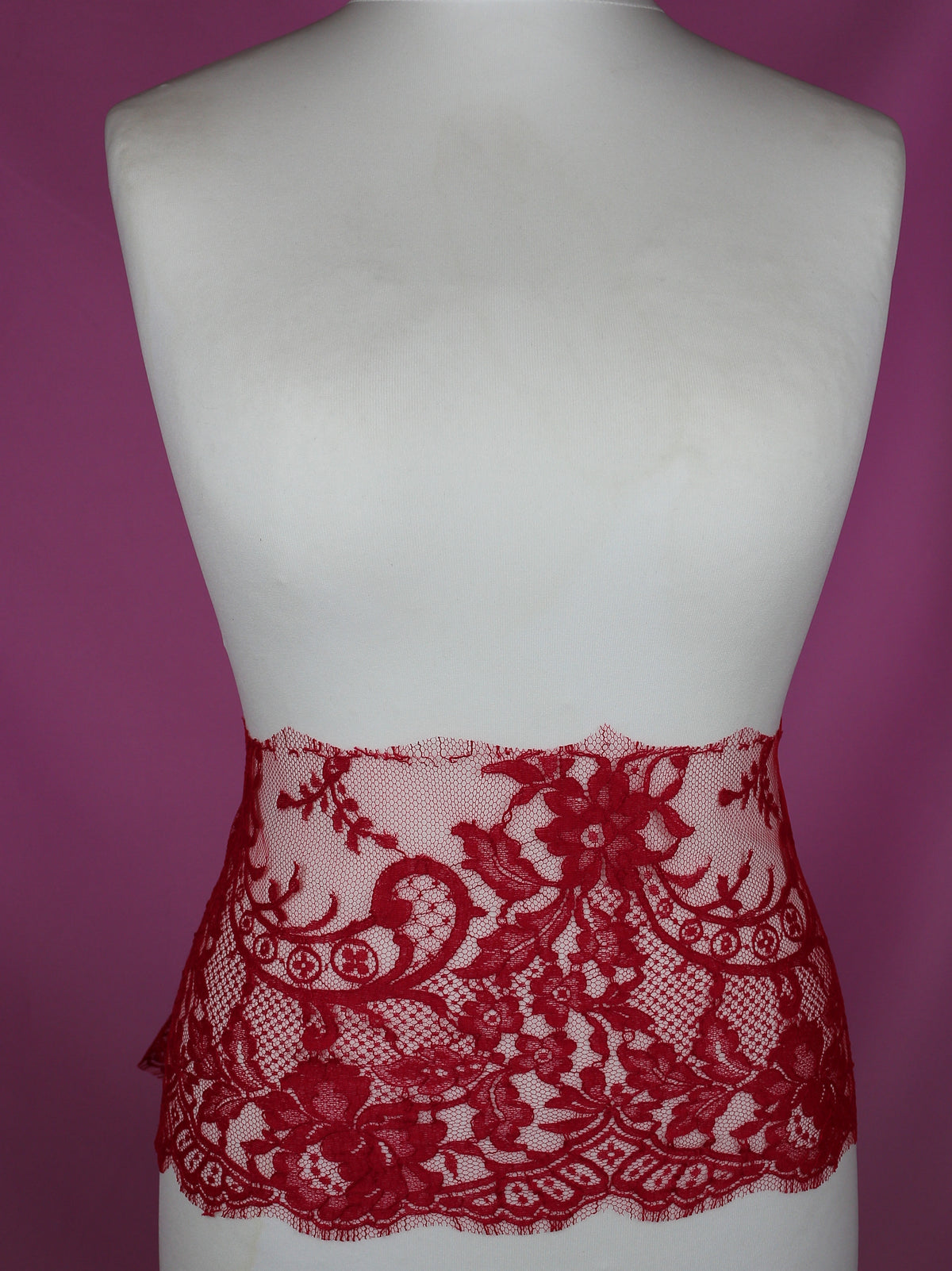 Scarlet Chantilly Lace Trim - Kate