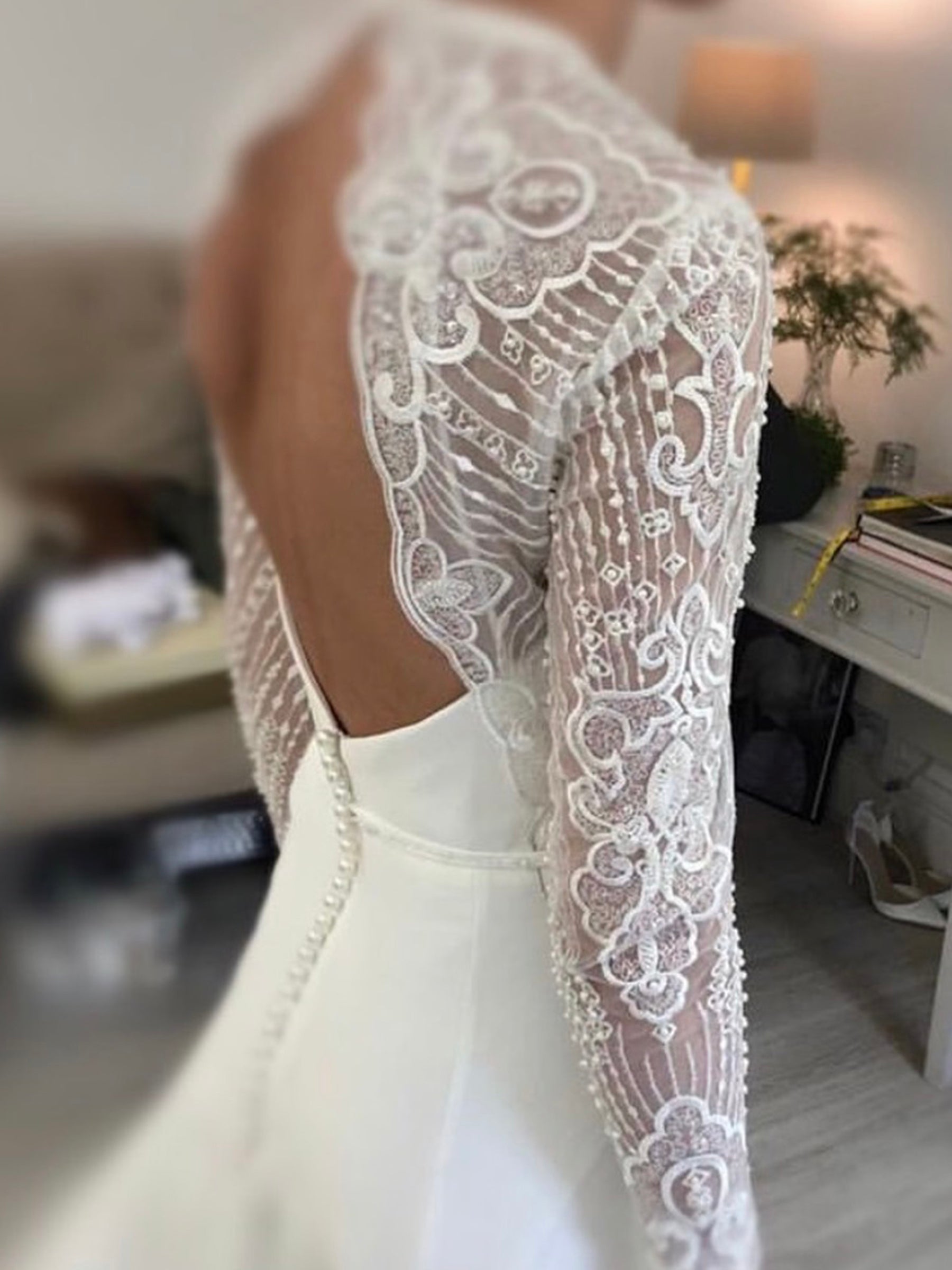 Ivory Beaded Lace - Love