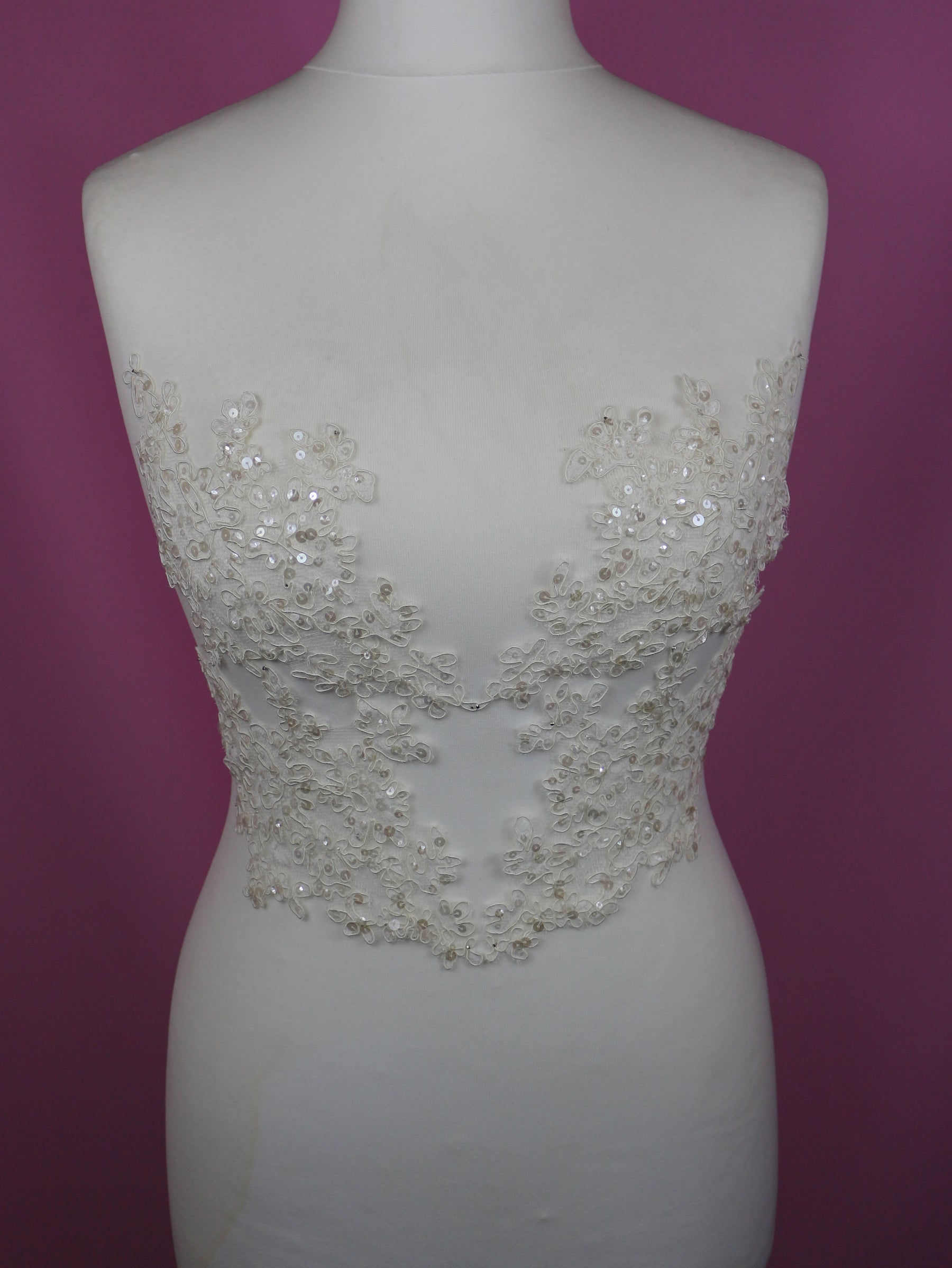 Ivory Beaded Lace Appliques - Margo