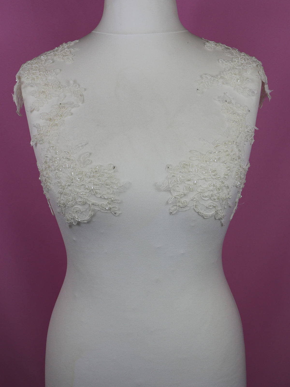 Ivory Corded & Beaded Lace Appliques - Michigan