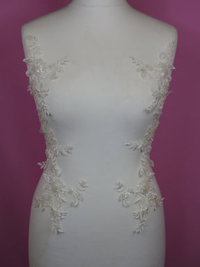 Ivory Beaded and Sequinned Lace Appliques - Nadine