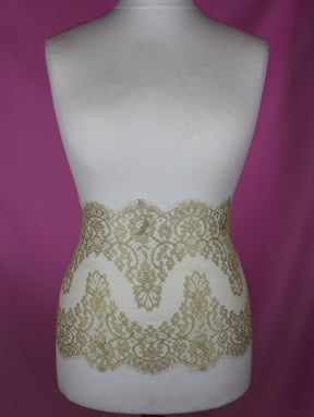 Gold Chantilly Lace Trim - Natasha