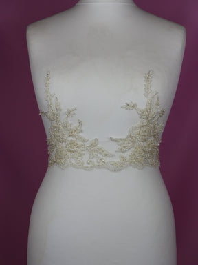 Ivory Beaded Lace Trim - Nicole