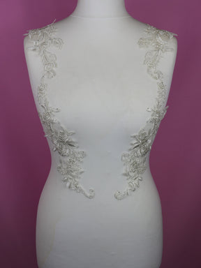 Ivory Embroidered Lace Appliques - Passiflora