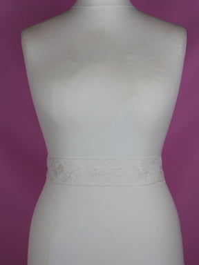 Ivory Embroidered Lace Trim - Phylis