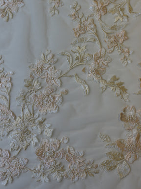 Pink Embroidered Flower Lace - Aldira