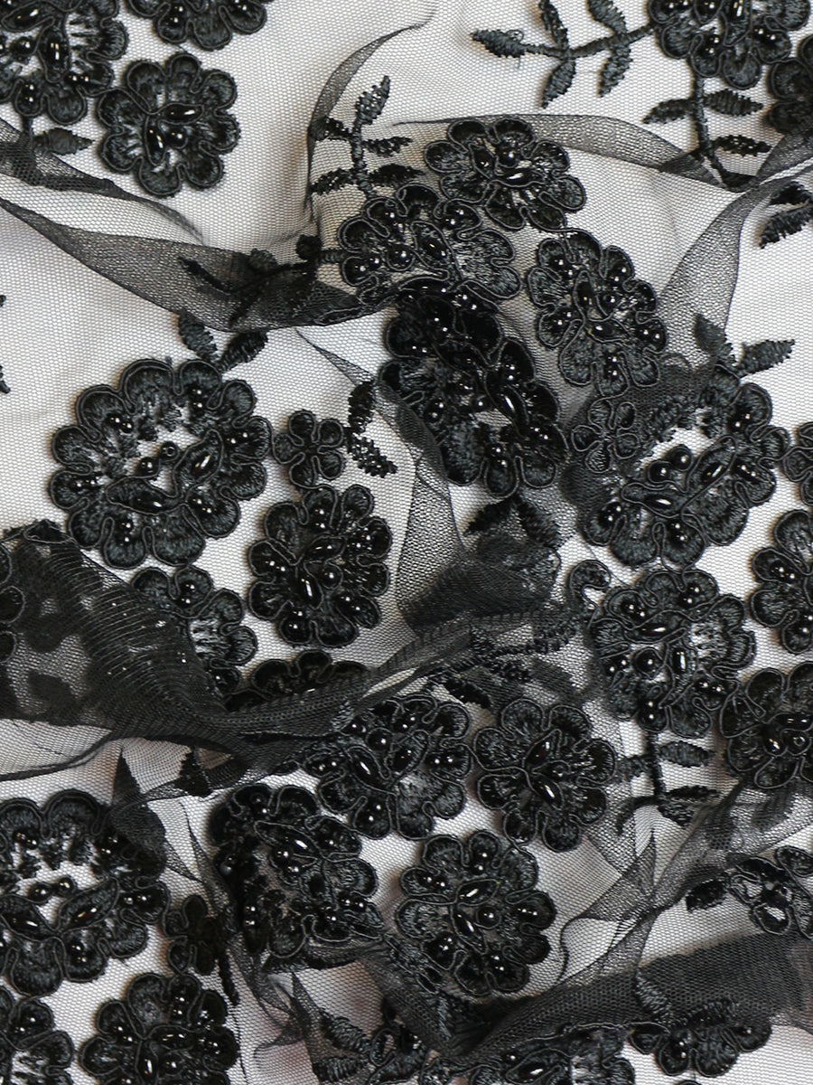 Black Corded Lace - Riaz