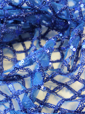 Royal Blue Sequinned Lace - Odelia