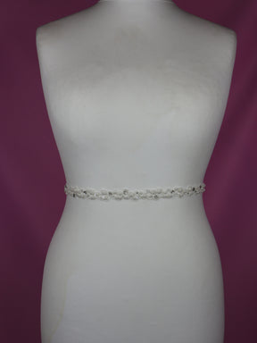 Ivory Beaded Lace Trim - Sage