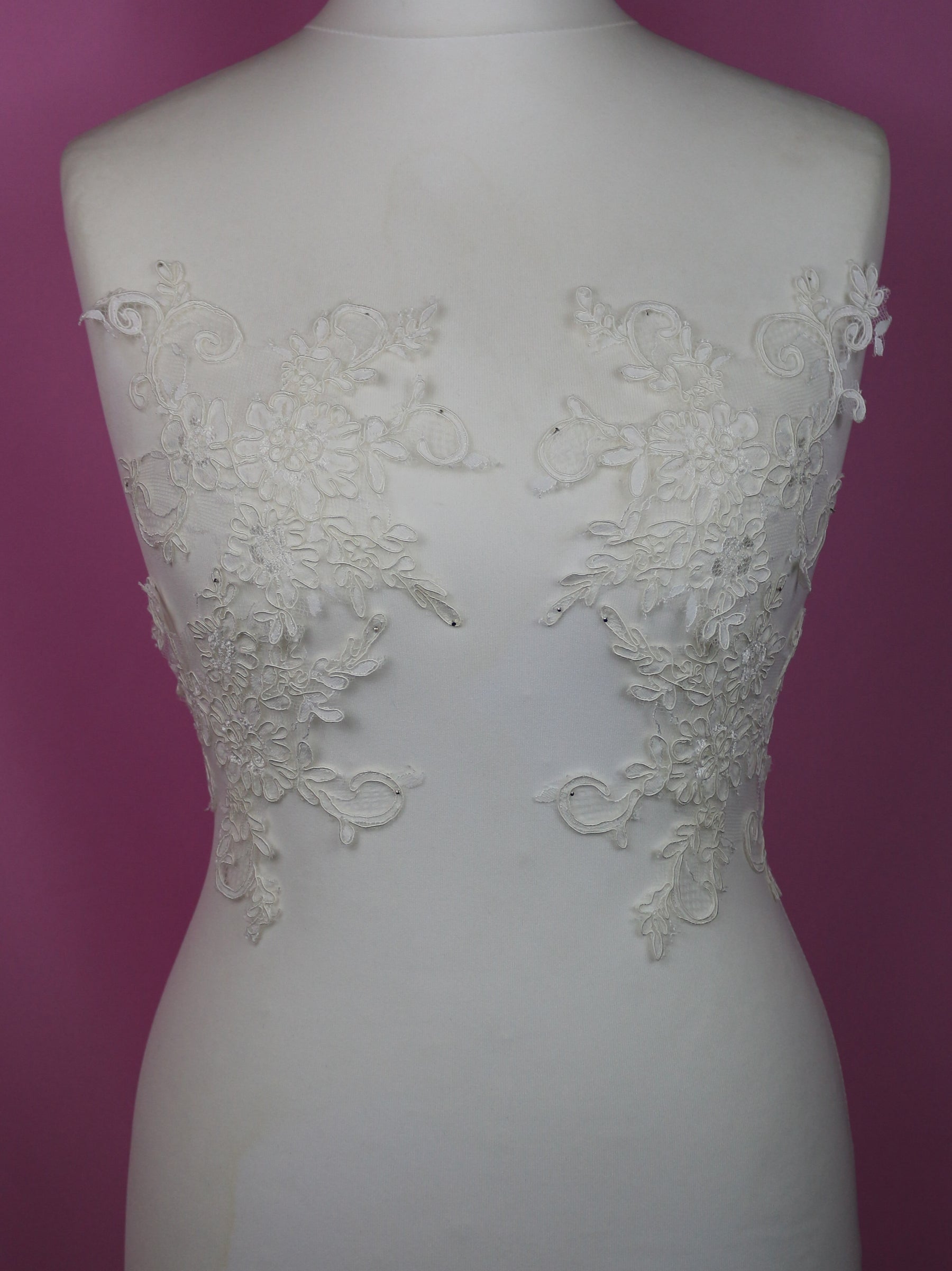 Ivory Corded Lace Appliques - Sarah